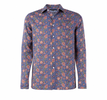 Blue Floral Long Sleeve Shirt